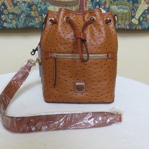 Dooney and Bourke Ostrich drawstring shoulder bag NWT